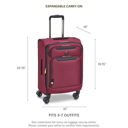 DELSEY PARIS Sky Max 3.0, 21 Inch Carry-On Luggage, Burgundy - color: Burgundy, size: Carry-on, 21 Inch