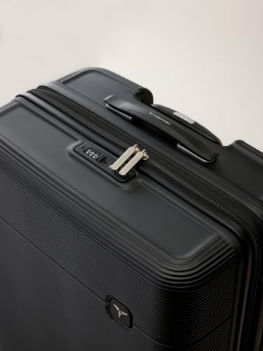 Aria 2 Piece Luggage Set (20" Carry-on / 28" Checked Luggage) Lightweight Hardside Suitcase with 360° Spinner Wheels, TSA Lock, Scratch-Resistant(Ebony Black) - color: Ebony Black