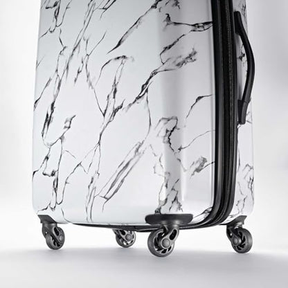 American Tourister Moonlight Hardside Expandable Luggage with Spinner Wheels, Marble, Carry-On 21-Inch - color: Marble, size: Carry-On 21-Inch