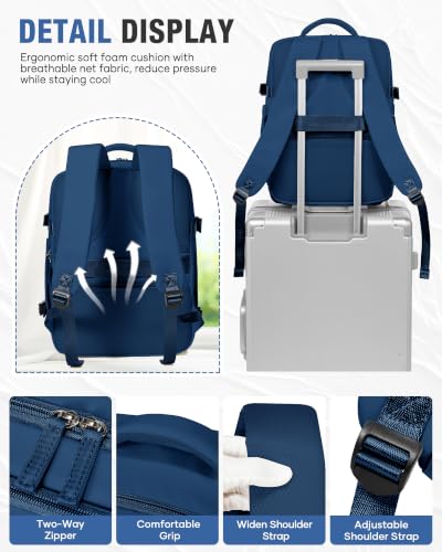 Travel Backpack For Women Men,40×30×20 Carry On Backpack Flight Approved - color: B3-sapphire Blue