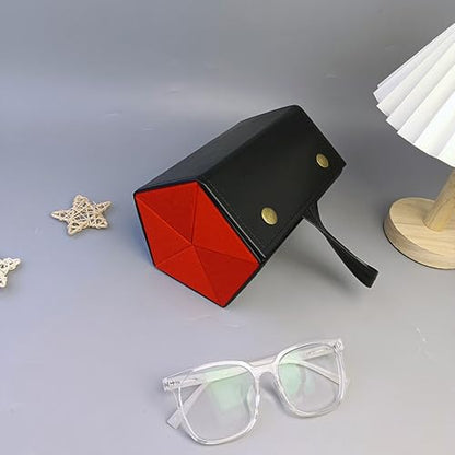 Longjet Sunglasses Organizer Travel Glasses Case Eyeglasses Storage Box - color: Black Red