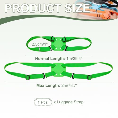 Adjustable Luggage Straps, Suitcase High Elastic Strap Bag Bungee Travel Accessories - Fitting for(Travel/Add A Bag/Securing Luggage), 39-78 Inch & 1Pcs & Green - color: Green