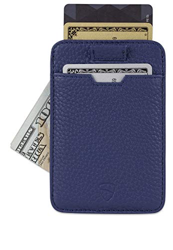 Vaultskin CHELSEA Slim Leather Card Wallet for Men, RFID (Matt Blue) - color: Matt Blue
