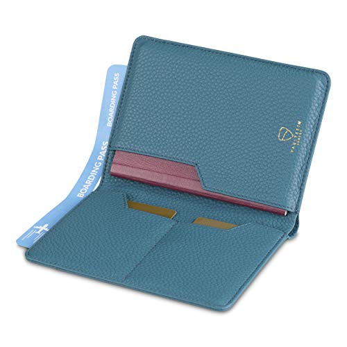 Vaultskin KENSINGTON Passport Holder for Travel, RFID Wallet (Turquoise) - color: Matt Turquoise