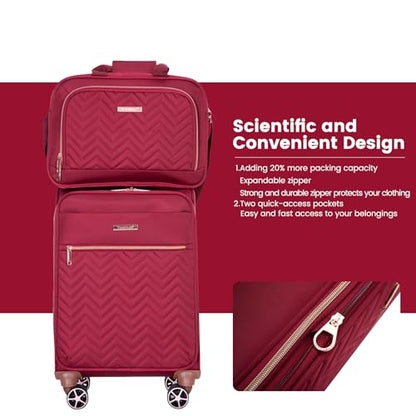 Travelhouse 4-Piece Softside Luggage Set with Spinner Wheels - color: Red, size: 4 piece