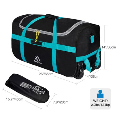 REDCAMP 85L/120L/140L Foldable Duffle Bag with Wheels, Large Travel Duffel Bag - color: 85l Black (Small)