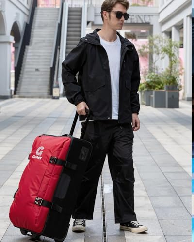 Gonex Rolling Duffle Bag with Wheels, Water-Repellent Nylon, 30 in, Red - color: Pure Red