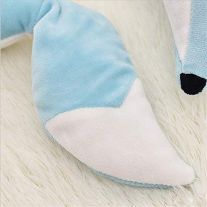 Travel Pillows Planes Fox Animal U-Shaped Neck Pillow Plush Fur Warm Cartoon Comfortable Luggage Pillow for Airplanes Car Train (A-Blue) - color: A-blue