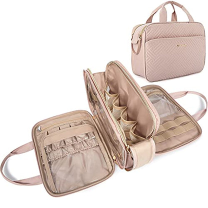 BAGSMART Toiletry Bag for Women, Medium Water-resistant, Pink - color: Pink, size: Medium