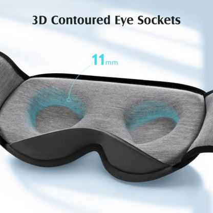 YFONG Sleep Mask for Side Sleeper Women Men, Soft Breathable Bamboo Viscose - color: Dark Gray