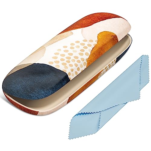 Eyeglasses Case, Hard Shell Protective Case for Glasses, Unisex for Women Men - color: Abstract Spots