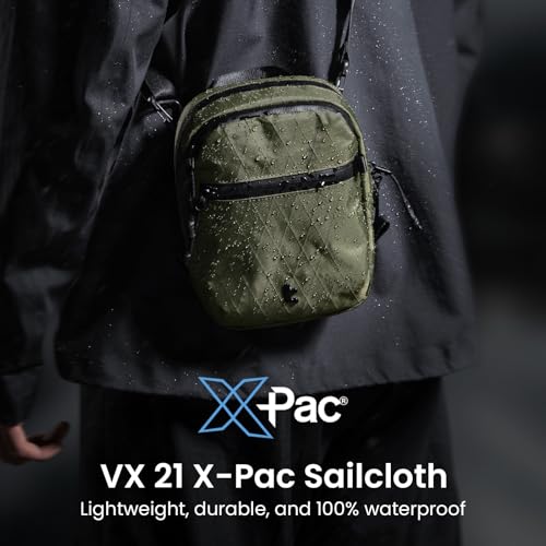 tomtoc Aviator-T37 Travel Crossbody Sling Bag with RFID Blocking, Holds Passports with Anti-theft Lockable Zippers - color: X-pac Green