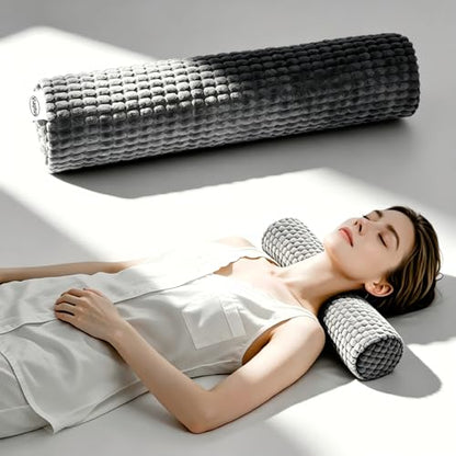 Cervical Pillow for Neck Pain, Memory Foam Neck Roll – Grey - color: Grey