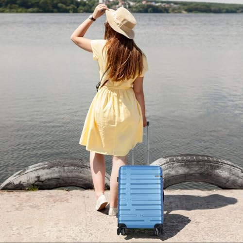 EMPSIGN Carry On Luggage with Spinner Wheels, 20-Inch, Light Blue - color: LIGHT BLUE