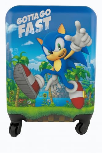 AI ACCESSORY INNOVATIONS Sonic the Hedgehog Kids Luggage and Backpack Set - 18" Luggage Suitcase With Wheels, 13.75" Backpack - color: Sonic Set