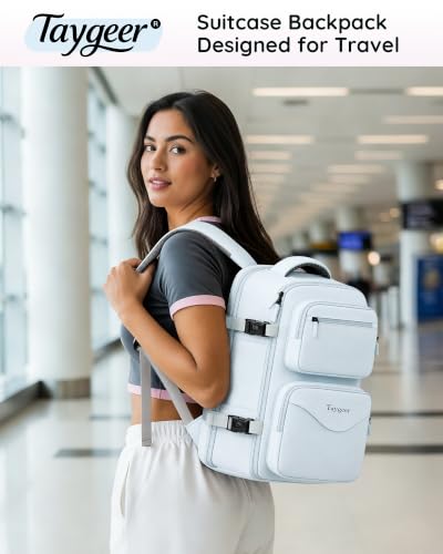 Taygeer Carry On Backpack, College Backpack with 15.6inch Laptop for Women - color: Blue