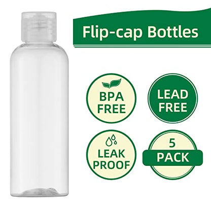 LISAPACK 3.4 oz Travel Bottles for Toiletries, Plastic Shampoo Containers - color: Clear1