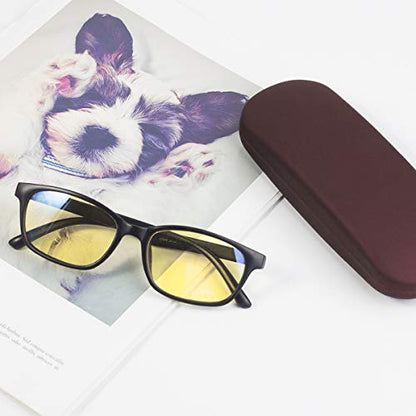RayLove Unisex Hard Shell Eyeglasses Cases, Protective Case For Glasses - color: Brown