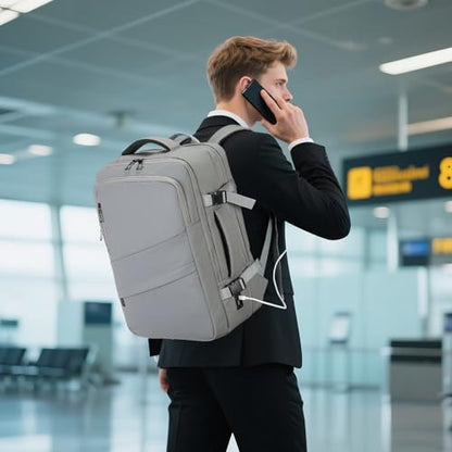 Travel Backpack,Expandable Carry on Daypack Personal Item Bag - color: Gray