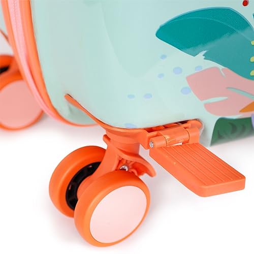 Milk&Moo Ride-On Suitcase For Kids, Jungle Friends Themed - color: Green