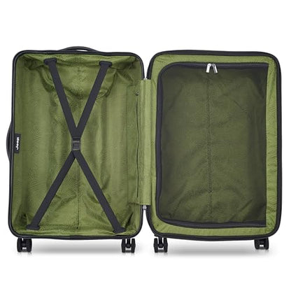 Jeep JH004C Hardside Expandable Luggage with Spinner Wheels, Black, Checked-Medium 24 Inch - color: Black, size: Checked-Medium 24 Inch