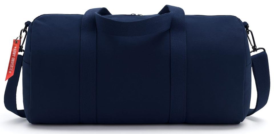 Canvas Roll Duffle Bag, Heavy-Duty Shoulder Travel Gym Gear & Equipment Carry Bag & Streamer, Navy Blue - 24" - color: Navy Blue, size: 24" x 12" x 12"