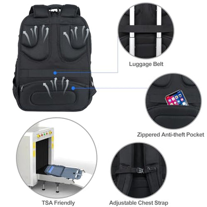 KROSER Travel Laptop Backpack 18.4 Inch XXXL Computer Backpack for Men - color: Black/Red, size: 18.4 inch
