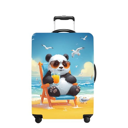 Panda Luggage Cover Washable Suitcase Cover Protector Fit 24-26 Inch Luggage Durable Travel Bag Cover with Zipper Closure M - color: panda, size: M(24-26inch suitcase)