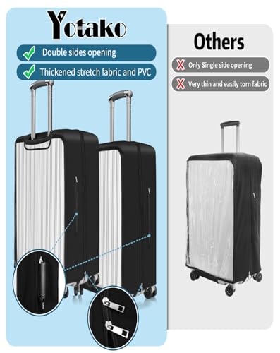 Yotako Upgraded Double Zippered Transparent PVC Suitcase Cover 20 Inch - size: 20inch
