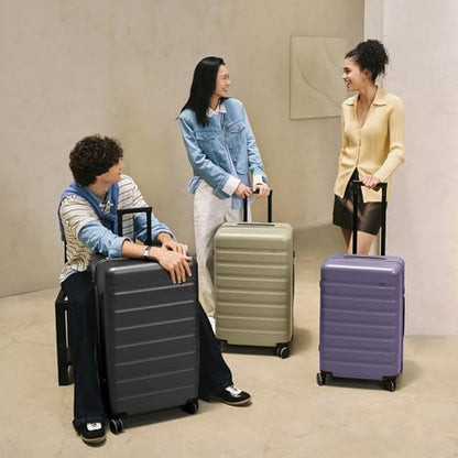 NINETYGO Carry On Luggage 22x14x9 Airline Approved, 20 Inch Luggage with Smooth Spinner Wheels, Lightweight, Hard Shell PC Suitcase Carry-On, Travel Luggage, TSA Approved (Grey, Rhine Basic2.0) - color: 03-Grey (Basic2.0, No Expandable), size: Carry-On 20
