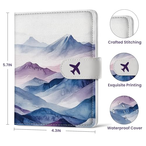 Passport Holder for Travel, RFID Blocking Wallet with Magnetic Closure - color: I-Hill