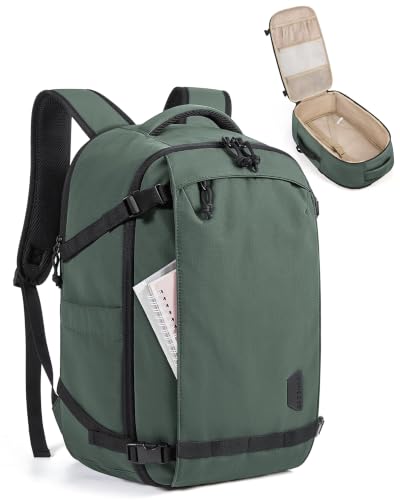 BAGSMART Travel Backpack for Women, 15.6 Inch Carry On Bag, Haze Green - color: Haze Green, size: 15.6 Inch