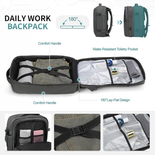 35L Expandable 2 in 1 Travel Backpack for 16 Inch Laptop Gray - color: Gray