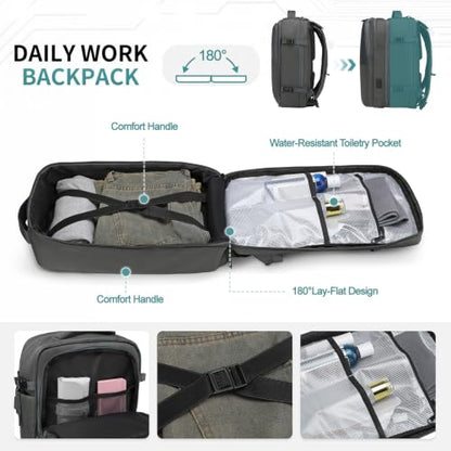 35L Expandable 2 in 1 Travel Backpack for 16 Inch Laptop Gray - color: Gray
