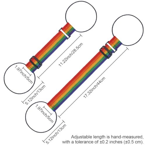 Add Bag Luggage Strap for Suitcases - LHZHLE 2 Pcs Adjustable Bungee Straps - color: Rainbow Colors