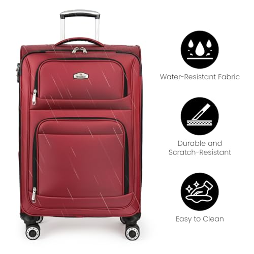 20'' Carry on Luggage,Softside Suitcase,Expandable 15% | Waterproof Suitcase,Combination LOCK,Luggage w/Double Spinner Wheels,Durable Rolling Suitcases for Men/Women(20in,Red) - color: Red, size: Carry-On 20-Inch