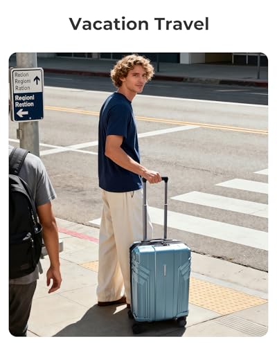 BAGSMART Expandable Carry On Luggage 22x14x9 Airline Approved, Cherry Red - color: Cherry Red, size: Expandable Carry On 20 Inch