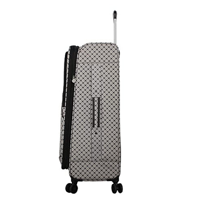Steve Madden Designer Luggage Collection - 3 Piece Softside Expandable Lightweight Spinner Suitcase Set - Travel Set includes 20 Inch Carry on, 24 Inch & 28-Inch Checked Suitcases (Noble Black/Grey) - color: Noble Black/Grey, size: 20/24/28 Inches