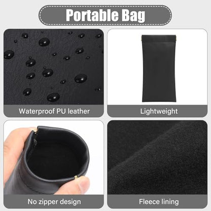 Sightor Sunglass Case, 2 Pcs Soft Eyeglass Cases for Women Glasses Pouch - color: Black, Orange