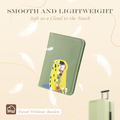 Lychii Passport Holder, RFID Blocking Travel Wallet, Slim Passport Cover - color: Green/Yellow