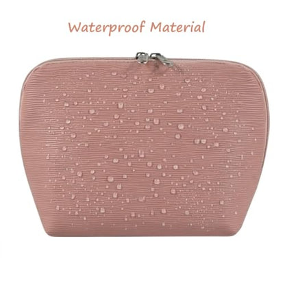 Travel Makeup Bag, Stand Up Cosmetic Bag, Fold-Down Design Organizer Bag - color: Pink