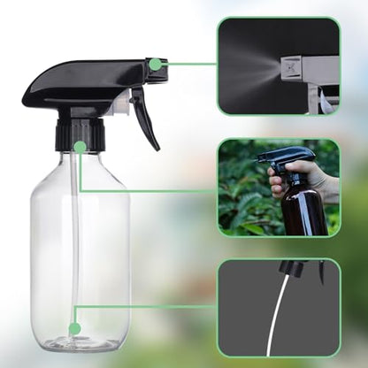 Spray Bottles 4Pack 10oz Fine Mist Empty Squirt Bottle for Cleaning - color: 2clear+2brown