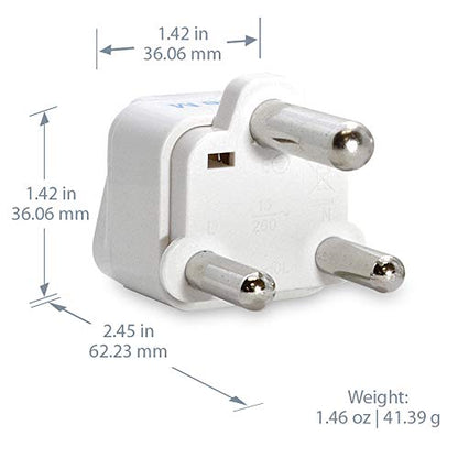 Ceptics South Africa, Botswana Travel Adapter, Universal Socket Plug Accepts Plugs From any Country, Perfect for Cell Phones, Laptops, Chargers and More - 3 Pack - color: White