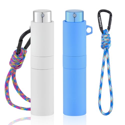 Lulupack Perfume Travel Refillable, 8ml Keychain Cologne Spray Bottle, 2PCS - color: blue and white