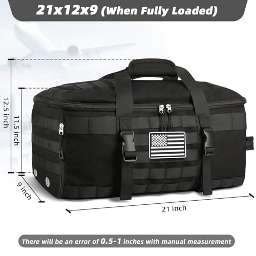 Gym Bags for Men Women, Carry On Luggage 22x14x9 Airline Approved - color: Deep Black, size: Medium