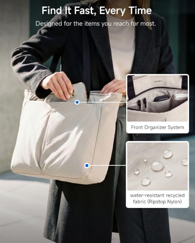 LUGGEX Laptop Tote Bag, 13-15.6 In Work Tote with Laptop Compartment, LTX04 - color: Beige