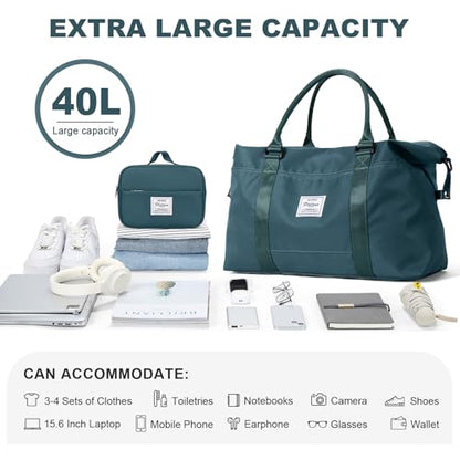 Travel Duffel Bags for Women,Carry-On Weekender Overnight Bag - color: Peacock Blue, size: Extra Large