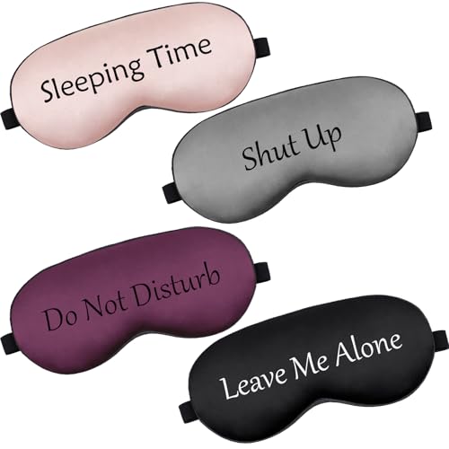 4 Pack Funny Eye Mask for Sleeping Blackout, Black, Gray, Pink, Purple - color: Black, Gray, Pink, Purple