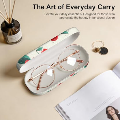 Hard Shell Leather Sunglasses Case,Classic Fashionable Cute Large Glasses Case for Women Men,Sunglass Eyeglasses - color: Cherries
