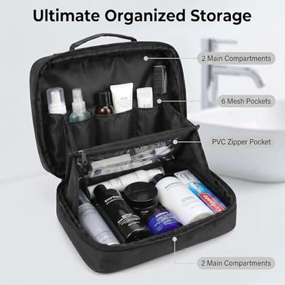 X-SISTER Toiletry Bag for Men, Travel Toiletry Organizer,Dopp Kit-Black - color: black